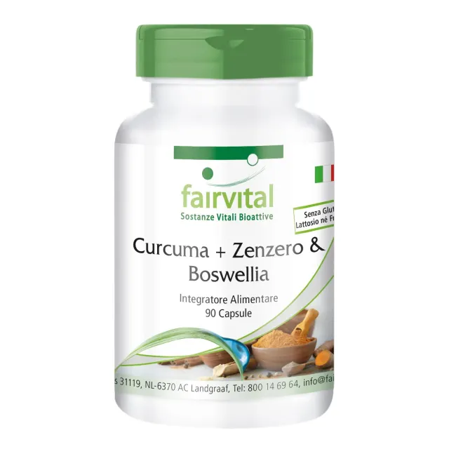 Fairvital Curcuma Zenzero Boswellia + C capsule 90 pezzi