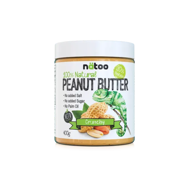 NATOO Burro d'Arachidi Crunchy crema 400g 30% proteine