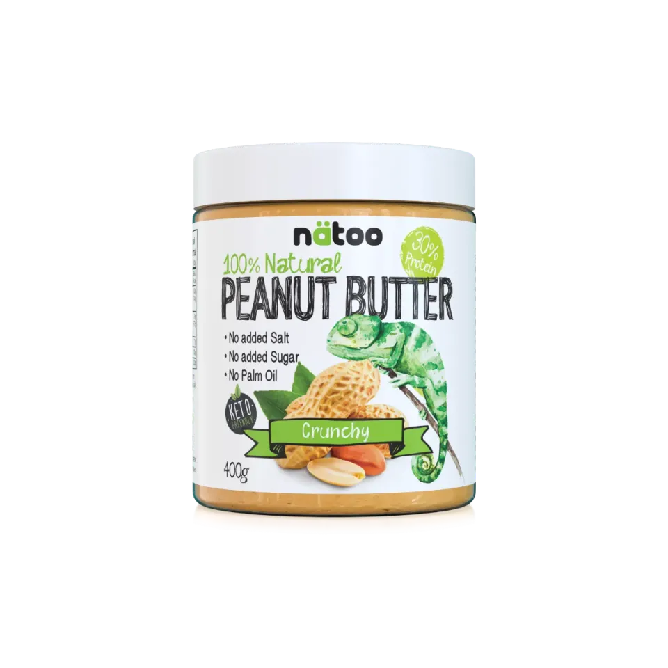 NATOO Burro d'Arachidi Crunchy crema 400g 30% proteine