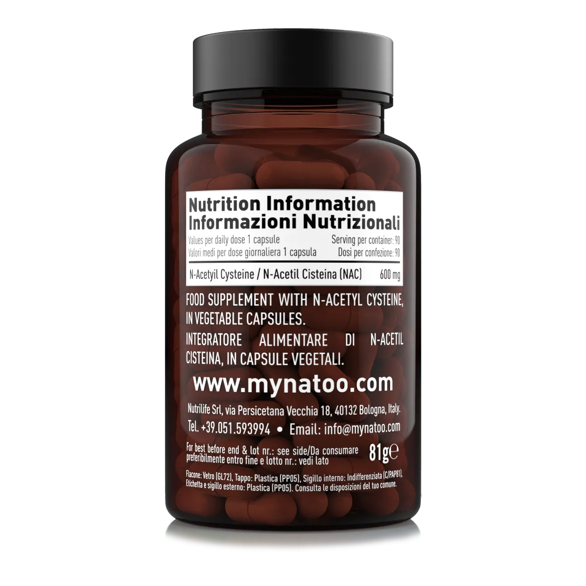 Natoo NAC N-Acetilcisteina 600 mg capsule 90 pezzi vegano