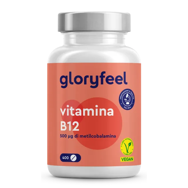 gloryfeel Vitamina B12 Metilcobalamina compresse vegane
