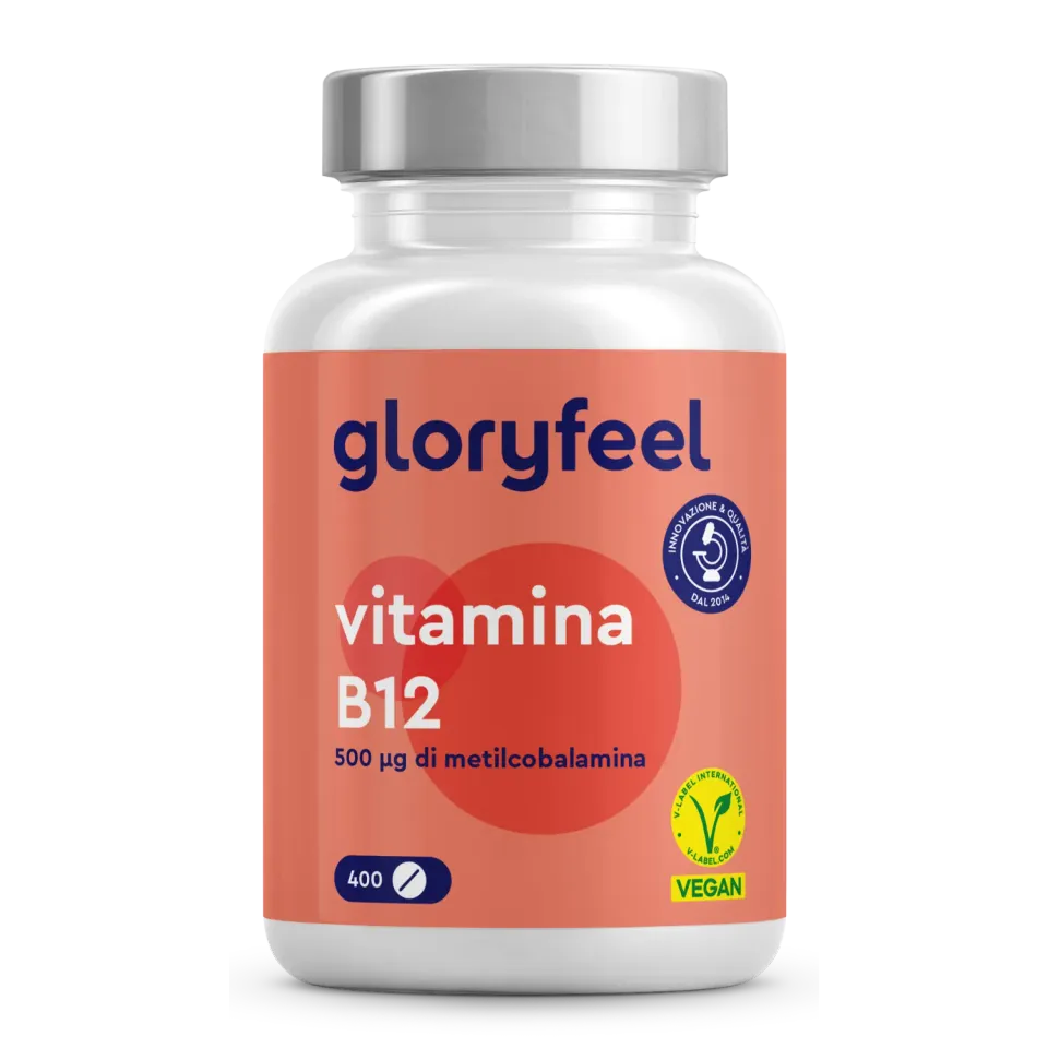 gloryfeel Vitamina B12 Metilcobalamina compresse vegane