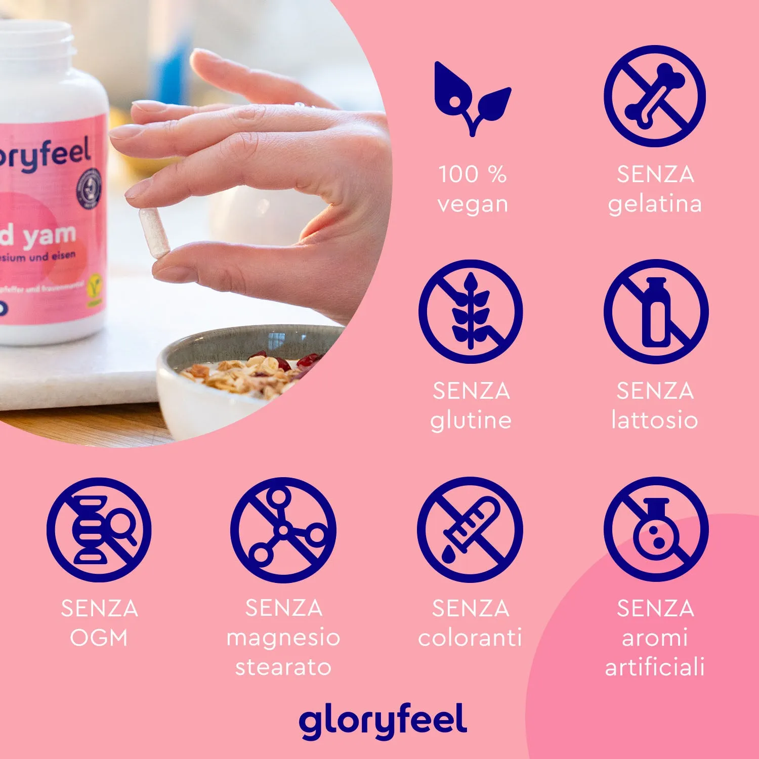 gloryfeel Wild Yam capsule igname agnocasto ferro