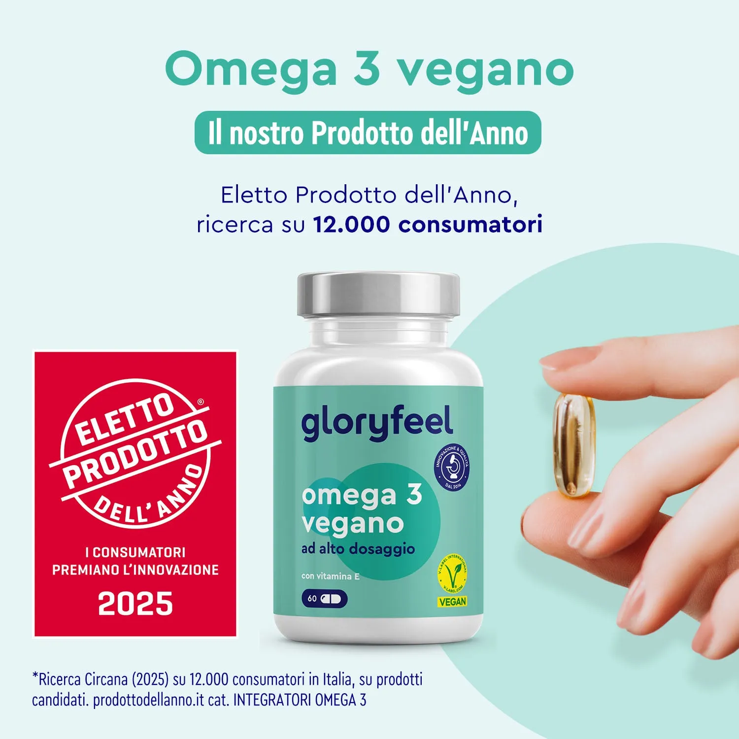 gloryfeel Omega 3 vegan capsule 60 cps vitamina E