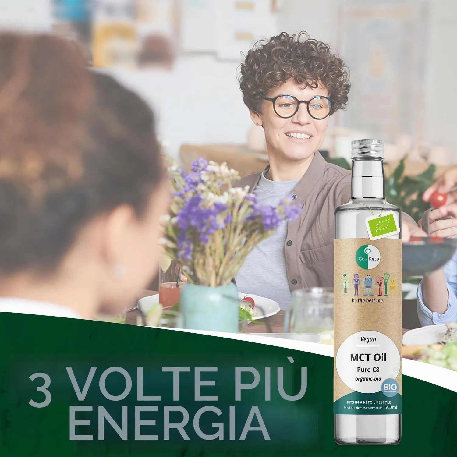 Go-Keto Olio MCT C8 Bio 500 ml Cocco Keto Vegano