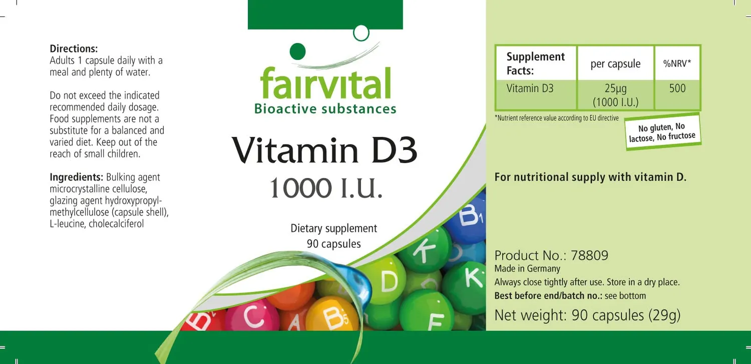 Fairvital Vitamina D3 1000 UI capsule 90 pezzi 25 mcg