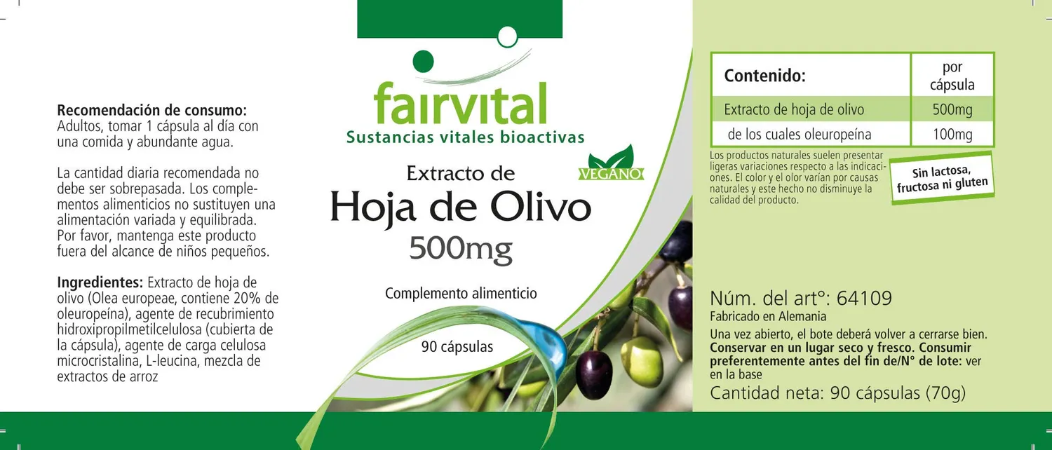 Fairvital Foglie Olivo capsule 500 mg 90 capsule oleuropeina