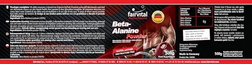 Fairvital Beta-Alanina polvere 500 g pura vegana