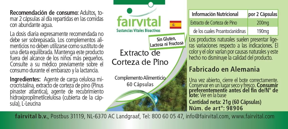 Fairvital Corteccia di Pino Capsule 60 pz OPC 95%