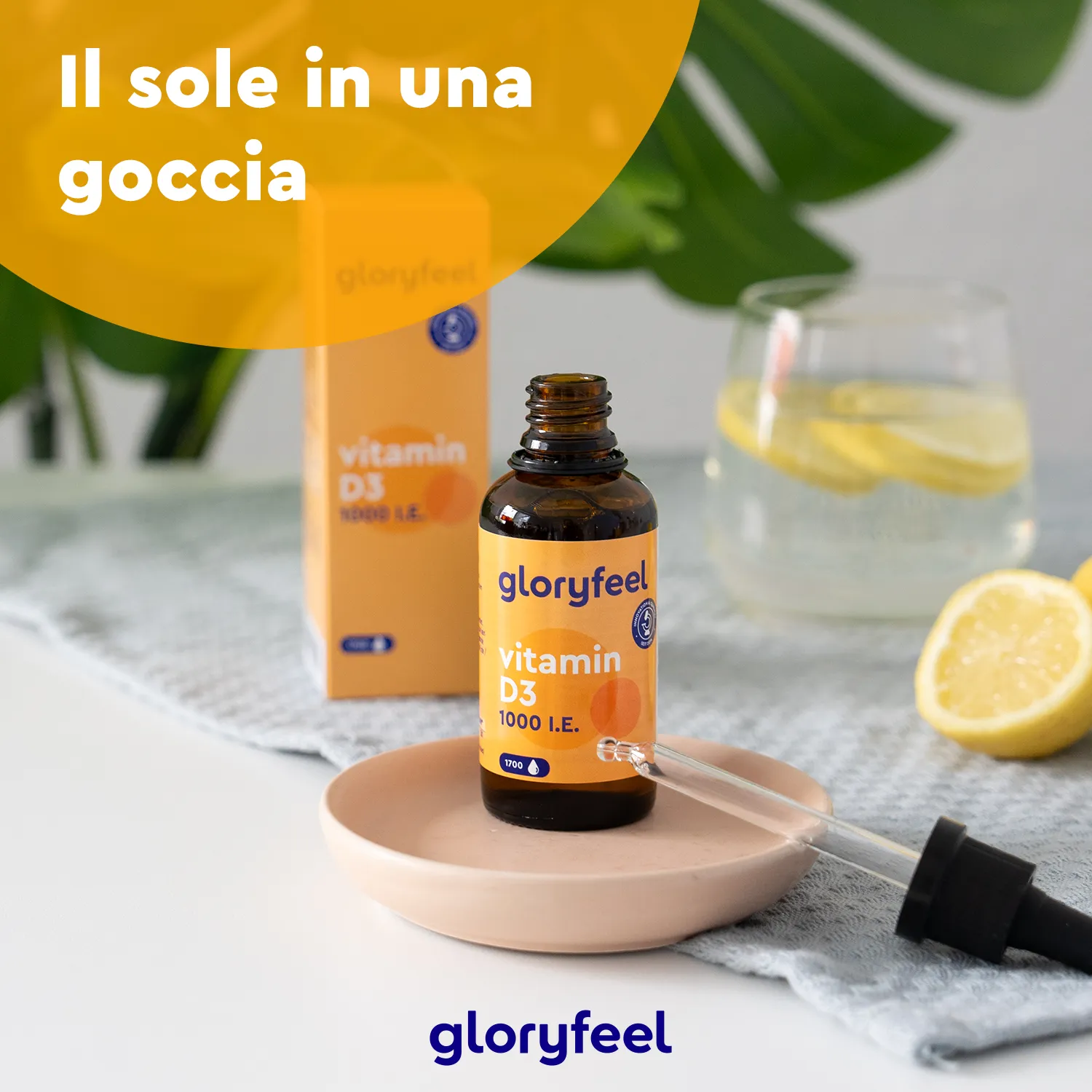 gloryfeel Vitamina D3 gocce integratore ossa e immunità