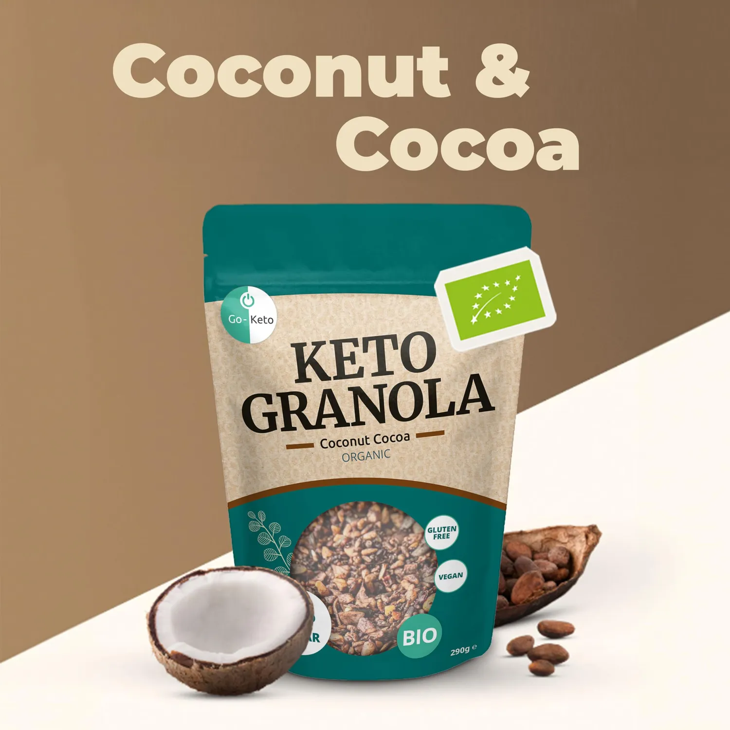 Go-Keto Bio Granola cocco cioccolato 3x290g keto