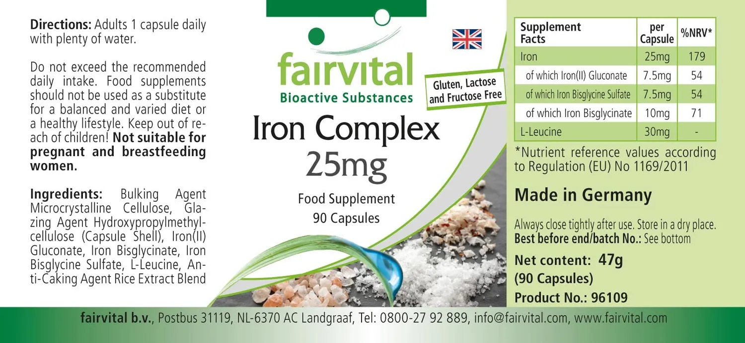 Fairvital Ferro Complesso 25mg capsule 90pz bivalente