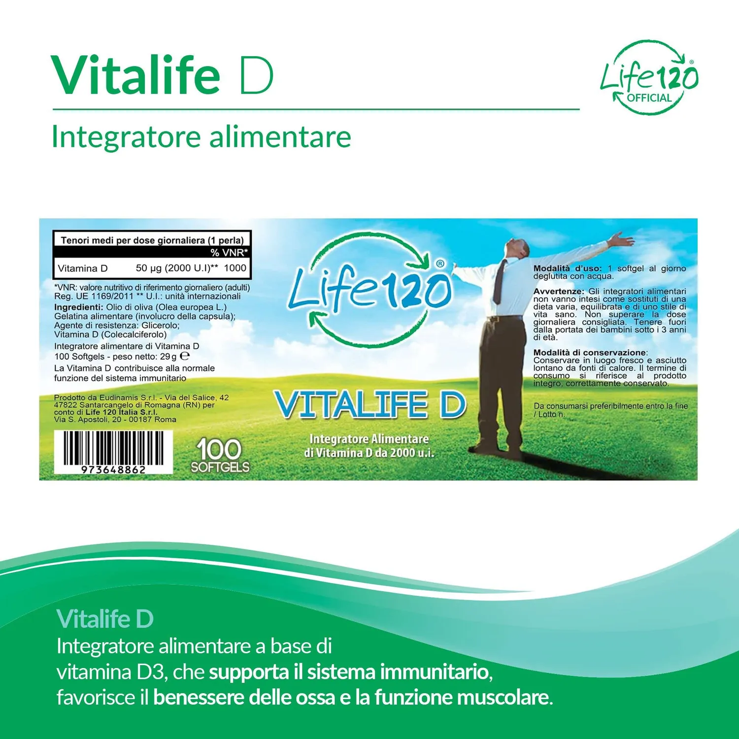 Life 120 Vitalife D softgel 100 softgel 2000 UI