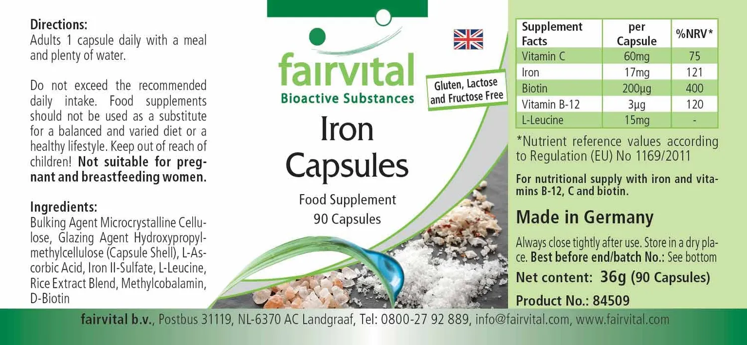 Fairvital Ferro con Vitamina C 90 capsule vegane