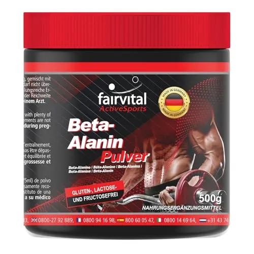 Fairvital Beta-Alanina polvere 500 g pura vegana
