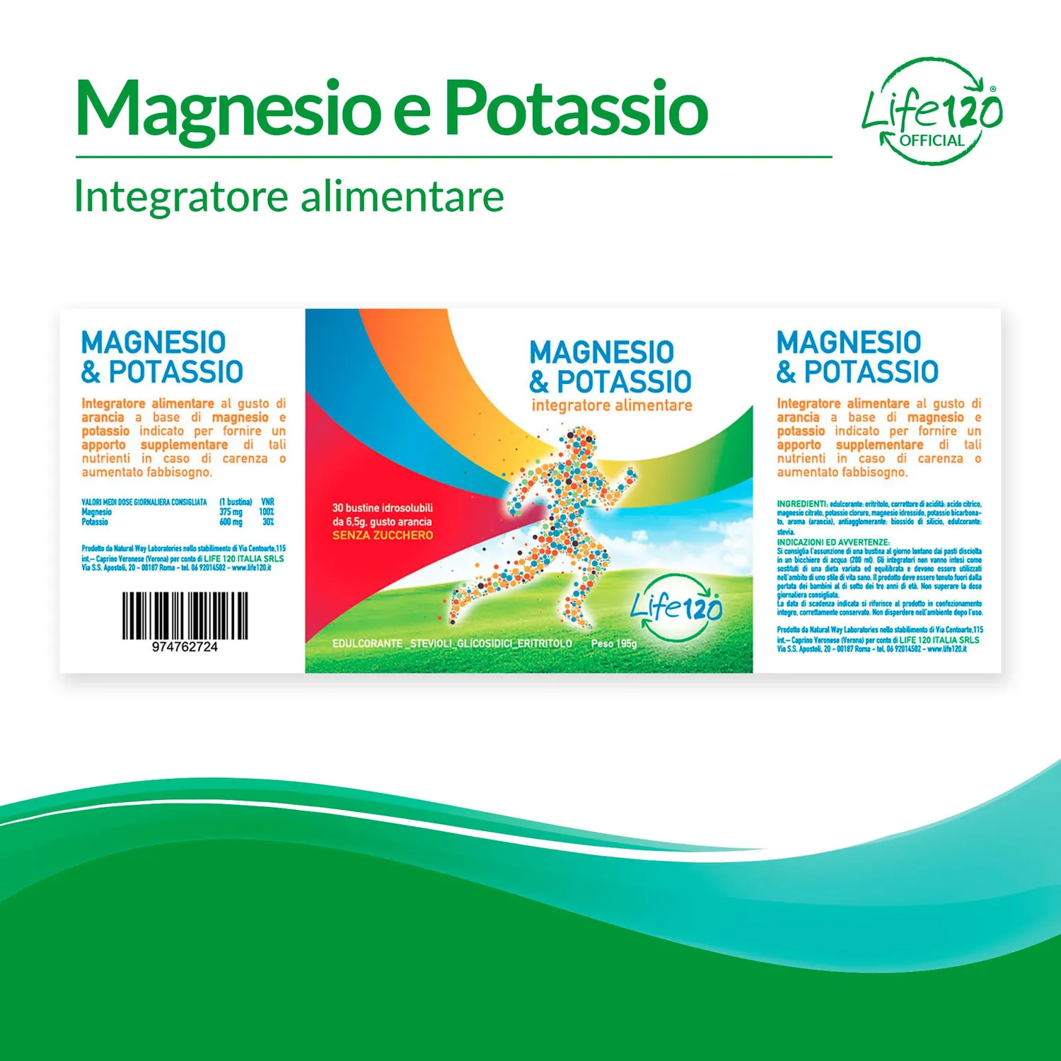 Life 120 Magnesio e Potassio bustine 3 confezioni stanchezza
