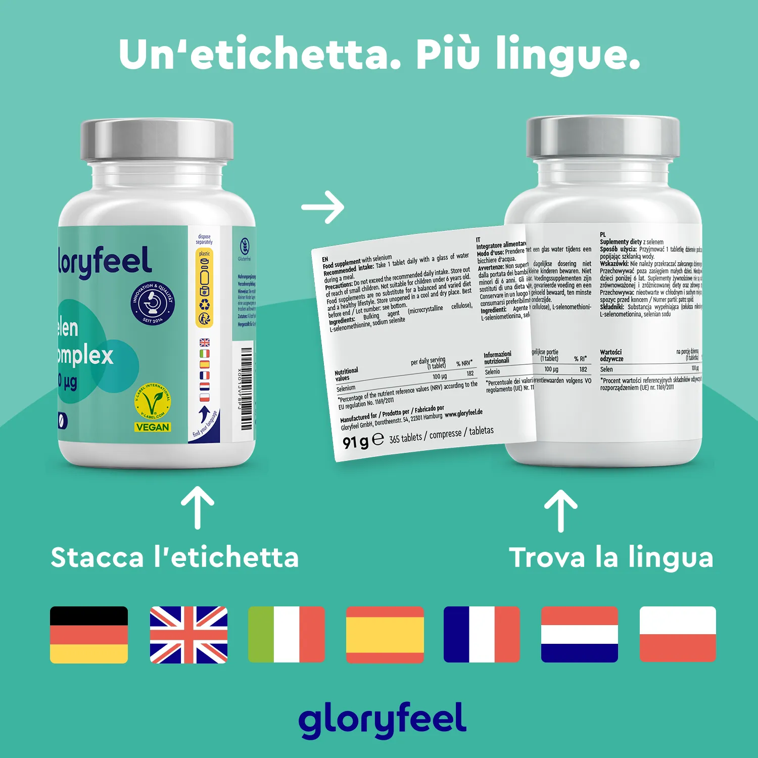 gloryfeel Selenio Complex 365 compresse vegane