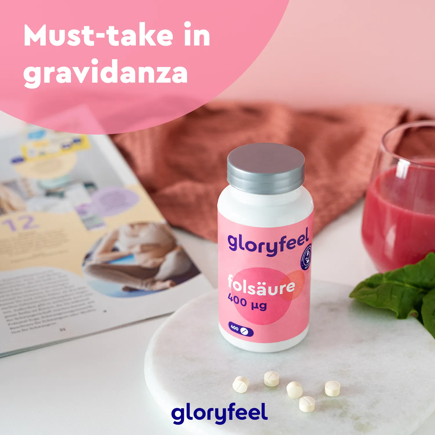 gloryfeel Acido Folico integratore 400 compresse vitamina B9