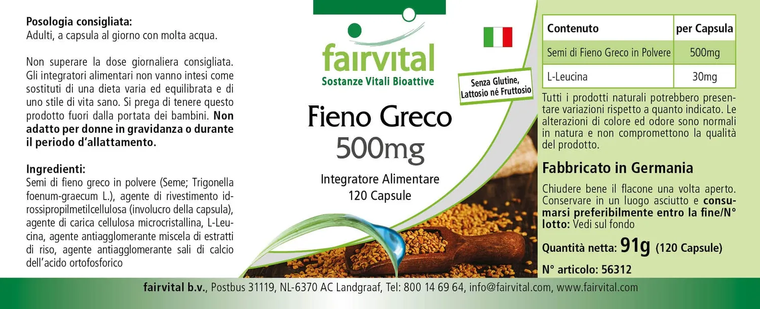 Fairvital Fieno Greco 500 mg capsule 120 pz 50% saponine