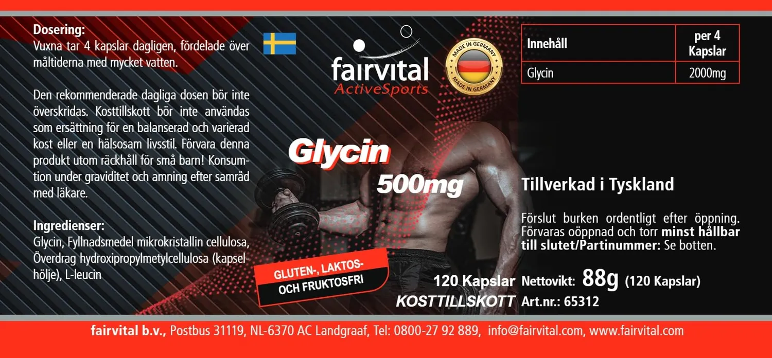 fairvital Glicina 500 mg capsule 120 capsule vegane alto dosaggio
