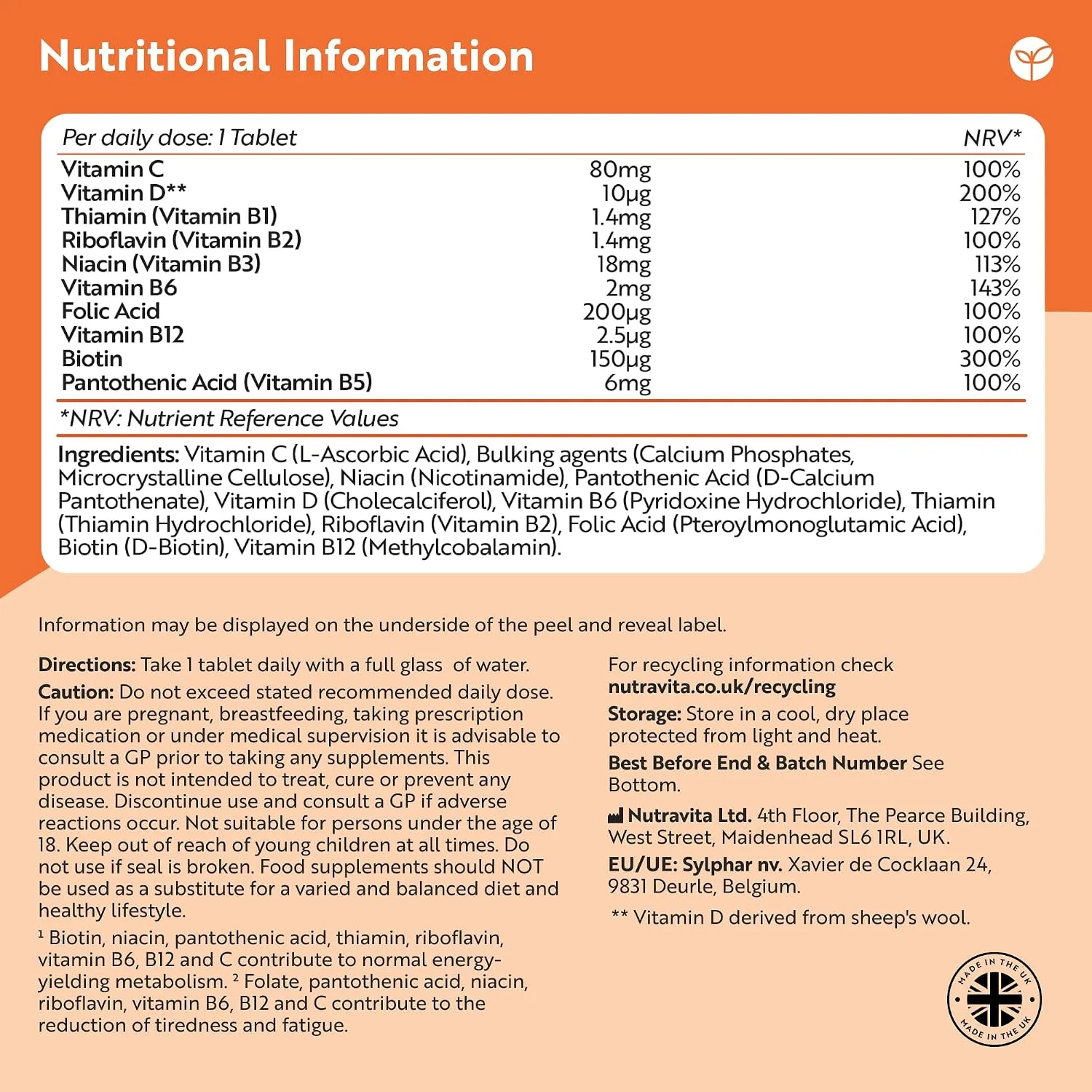 Nutravita Vitamina B Complex con C+D 500 compresse energia