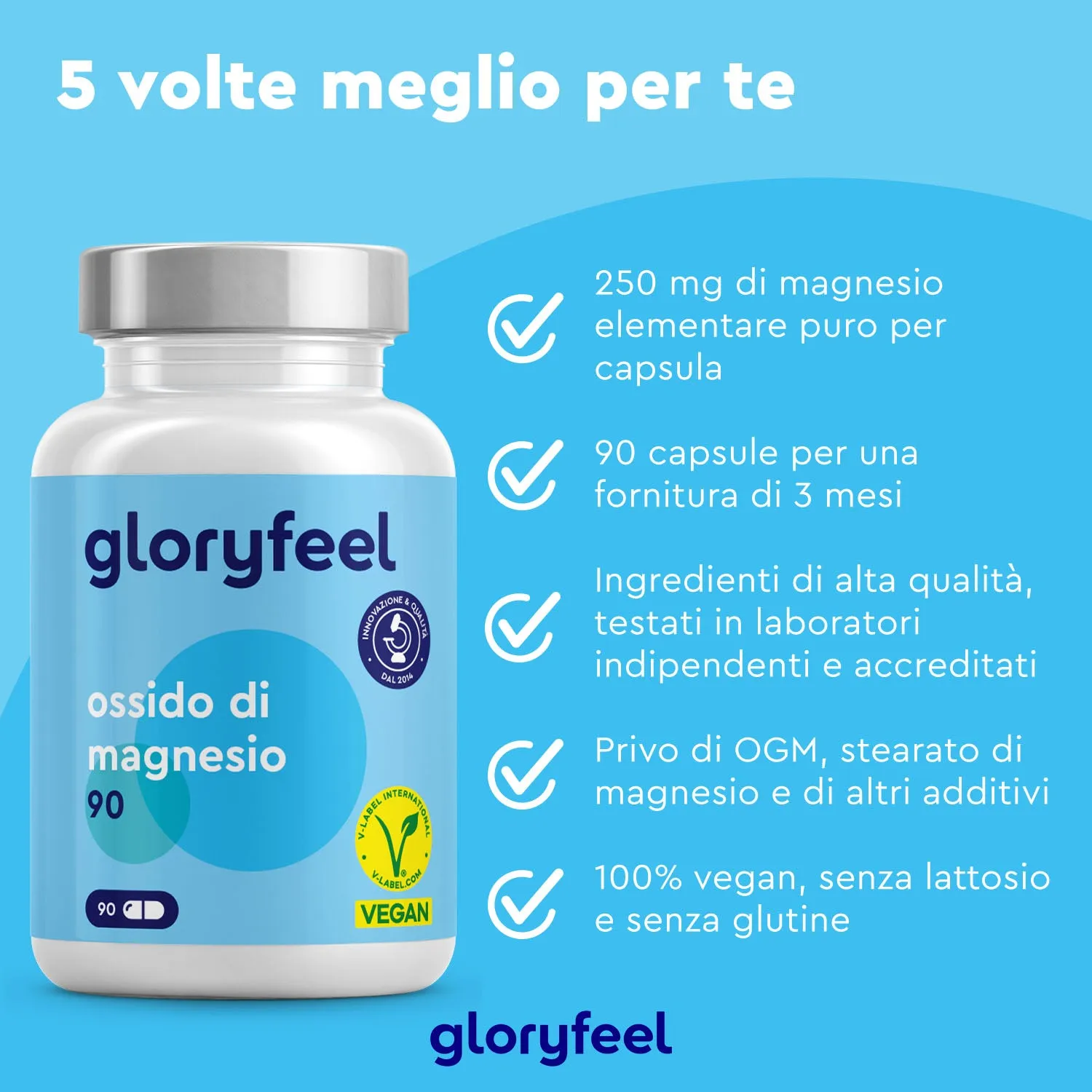 gloryfeel Magnesio Ossido capsule 90 capsule 250 mg