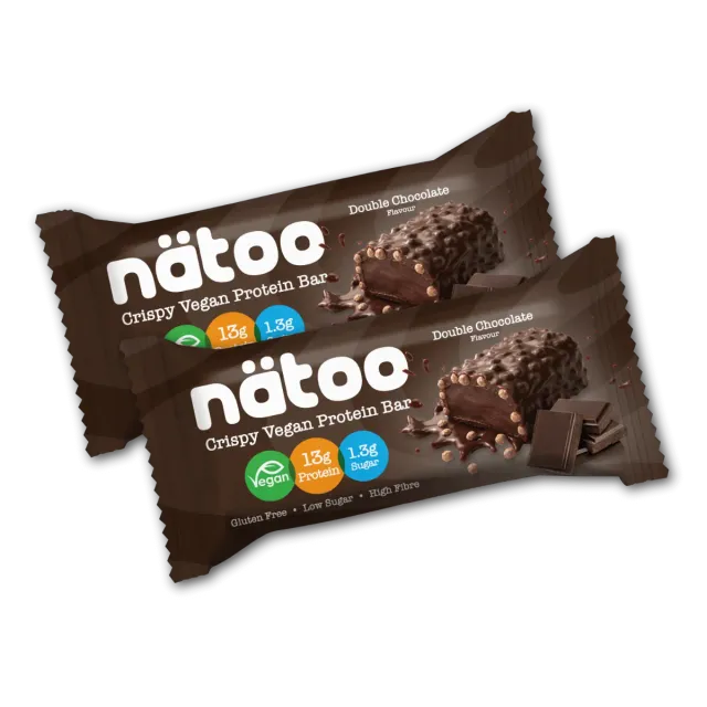 Natoo Food Duo Pack Protein barrette vegane doppio cioccolato 2x50g