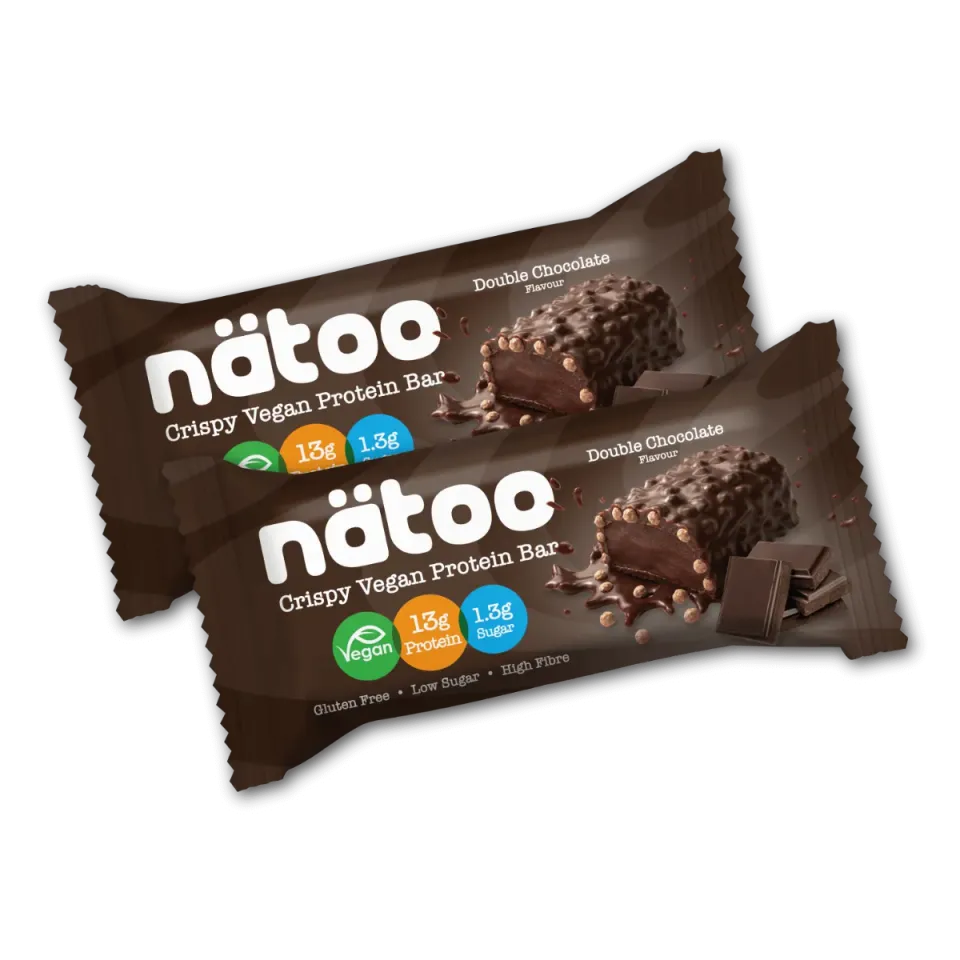 Natoo Food Duo Pack Protein barrette vegane doppio cioccolato 2x50g