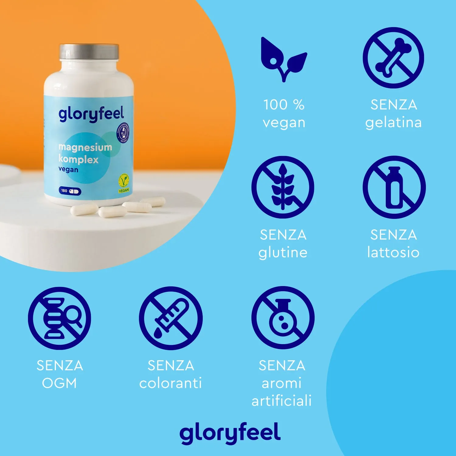 gloryfeel Magnesio Complex capsule 180 pz 5 forme