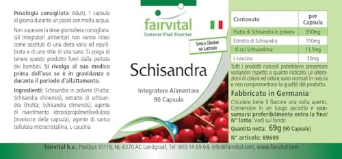 Fairvital Schisandra estratto capsule 90 capsule 9% schisandrina