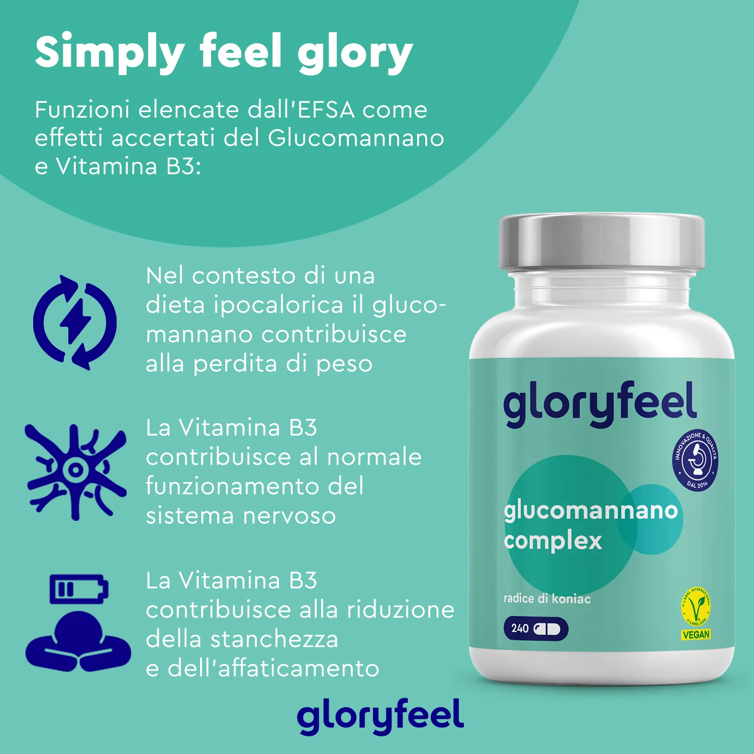 Gloryfeel Glucomannano capsule 240 capsule konjac