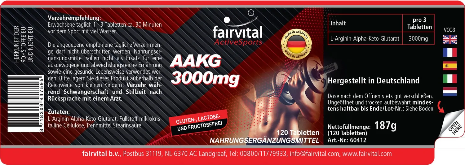 Fairvital AAKG compresse 120 pz 3000 mg arginina