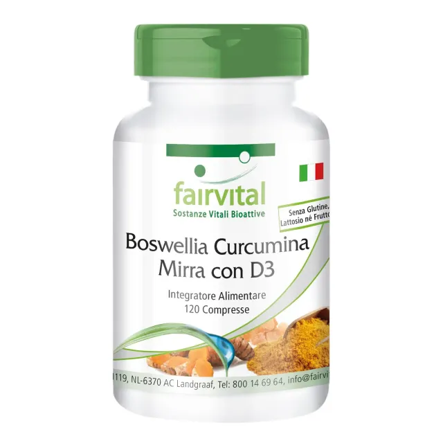 Fairvital Incenso Curcuma Mirra D3 compresse 120 alto dosaggio