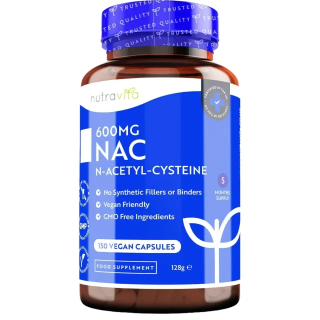 Nutravita NAC N-Acetilcisteina 600mg integratore 150 capsule vegane