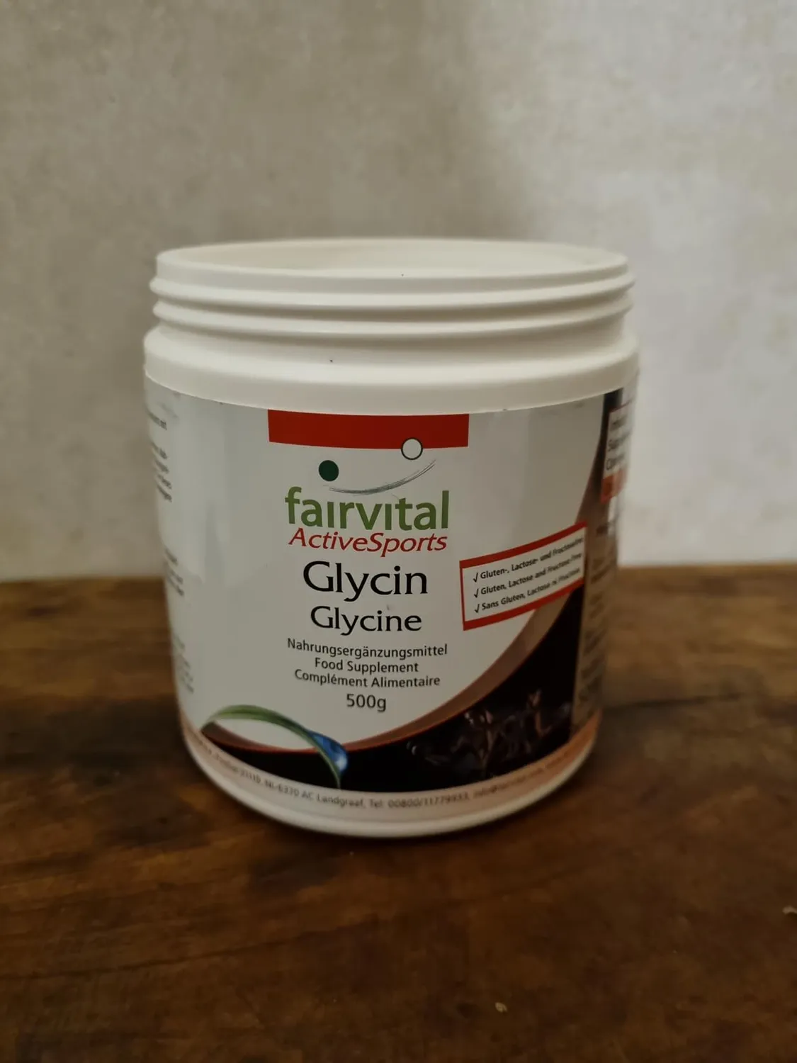 Fairvital Glicina Polvere Vegana 500 g pura senza additivi