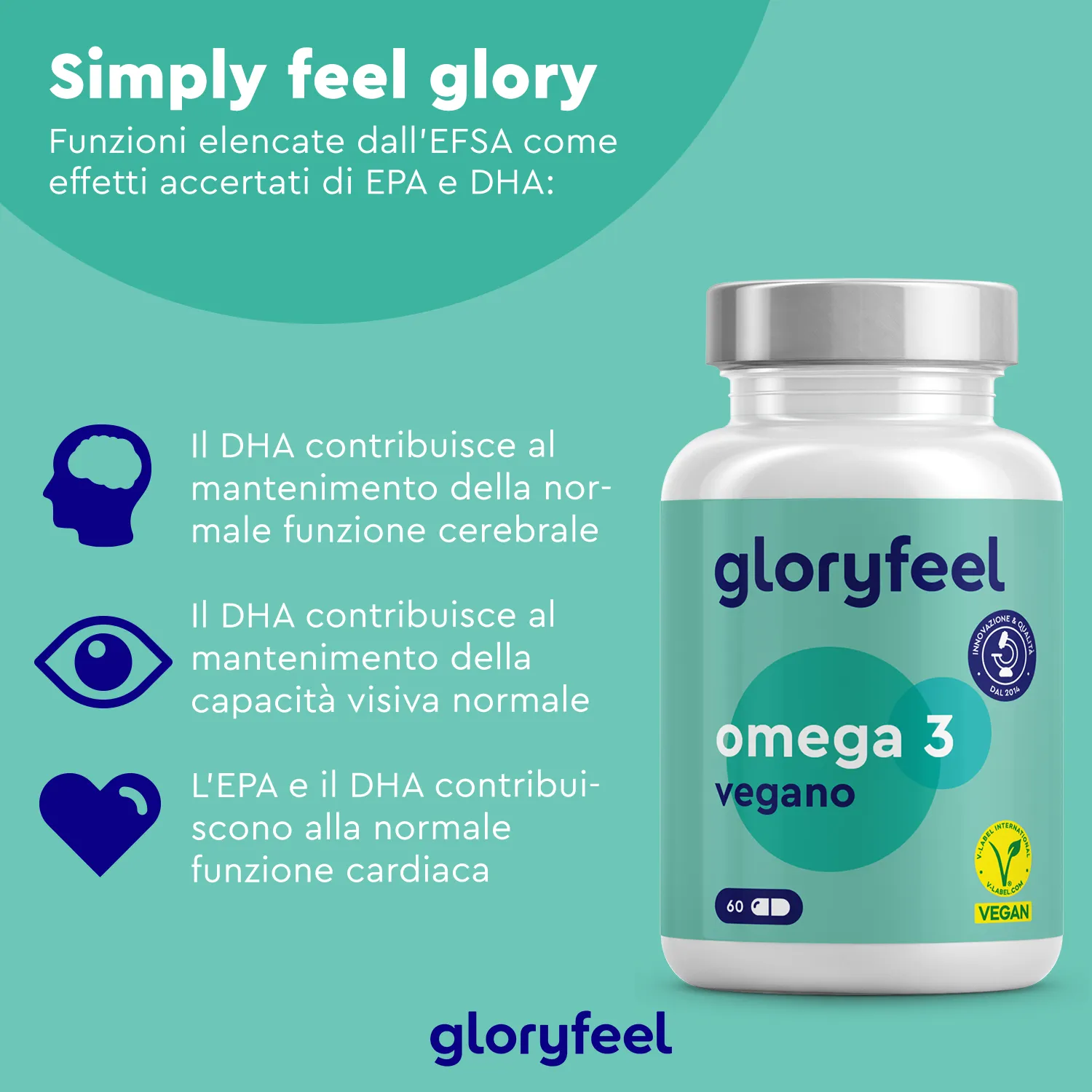 gloryfeel Omega 3 Vegan capsule 60 softgel EPA DHA