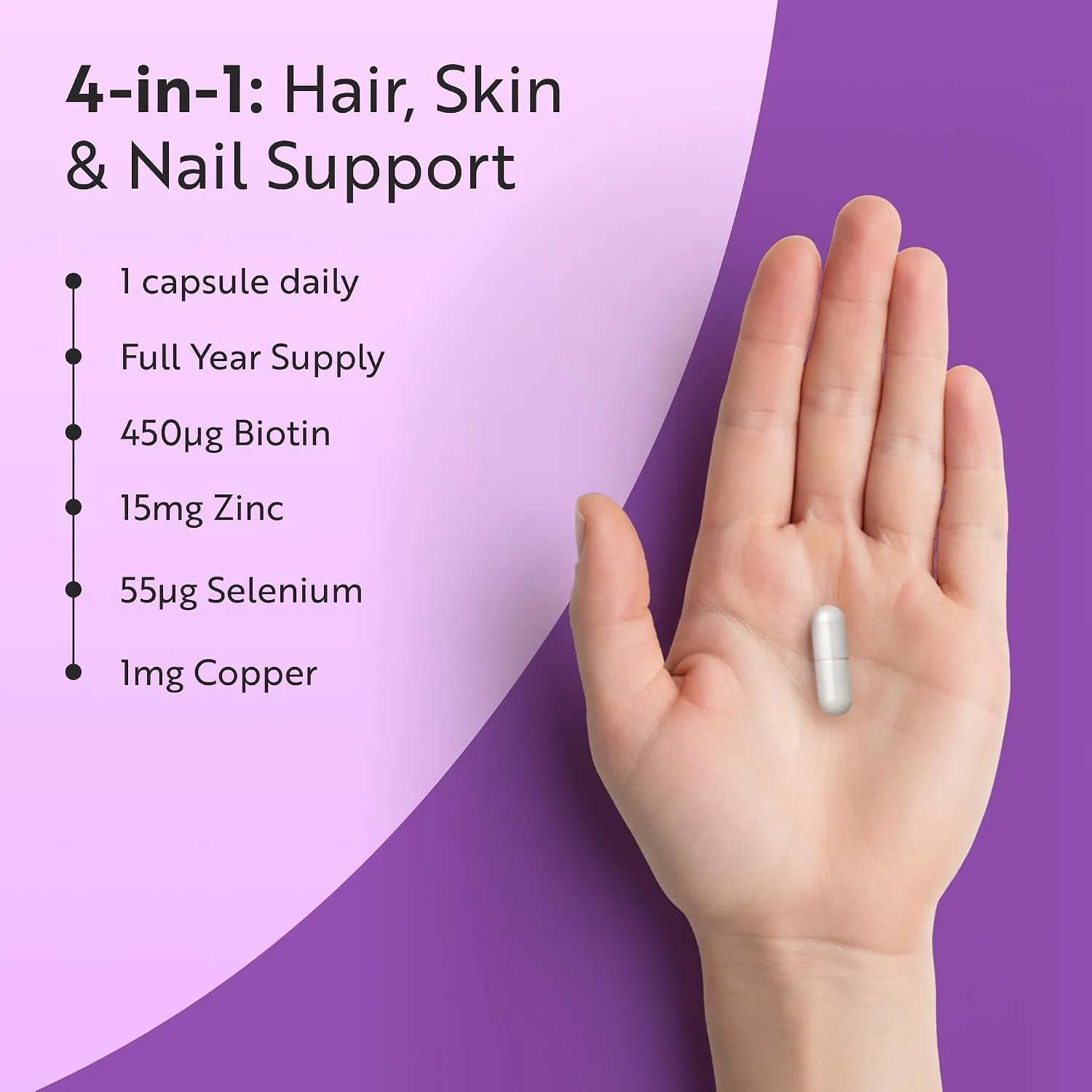 Nutravita Biotina 4500 mcg Capsule 365 con Zinco e Rame