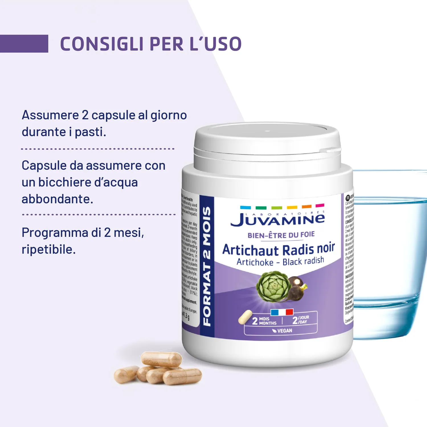 Juvamine Carciofo Ravanello Nero capsule 2 mesi detox