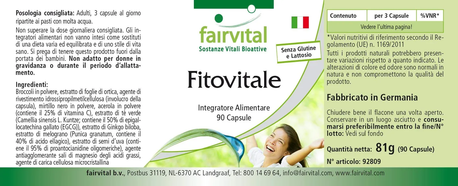 Fairvital Phytovital capsule 90 capsule antiossidanti OPC EGCG