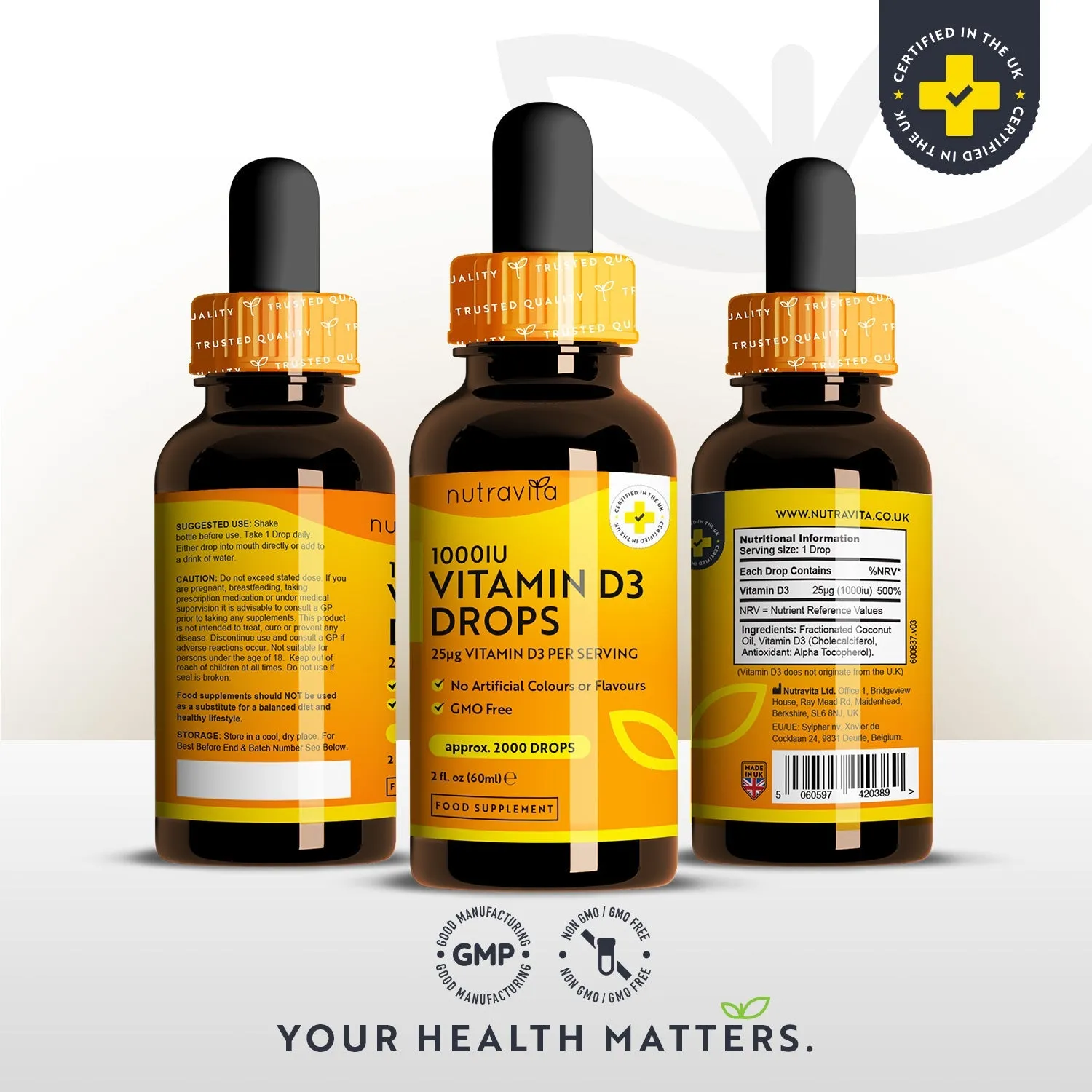 Nutravita Vitamina D3 Gocce 2000 gocce immunita ossa