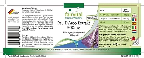 fairvital Lapacho estratto 500 mg 90 capsule Pau D’Arco