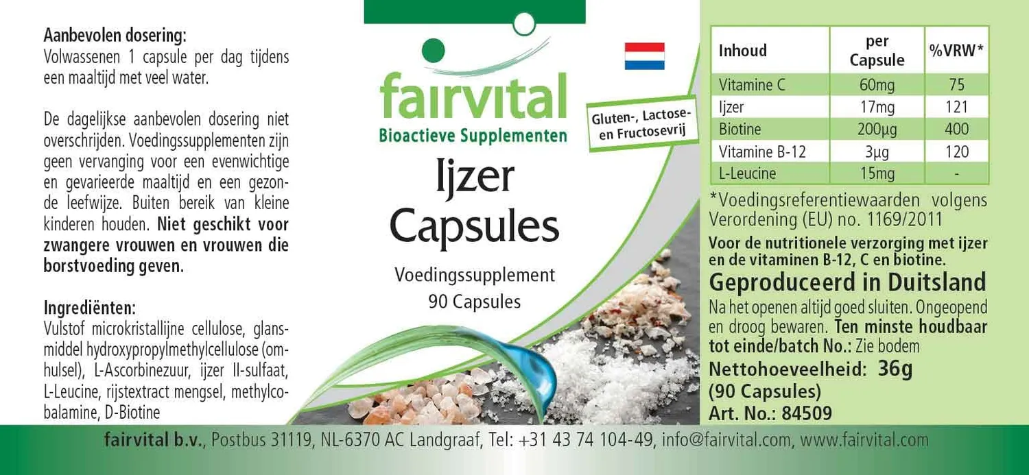 Fairvital Ferro con Vitamina C 90 capsule vegane