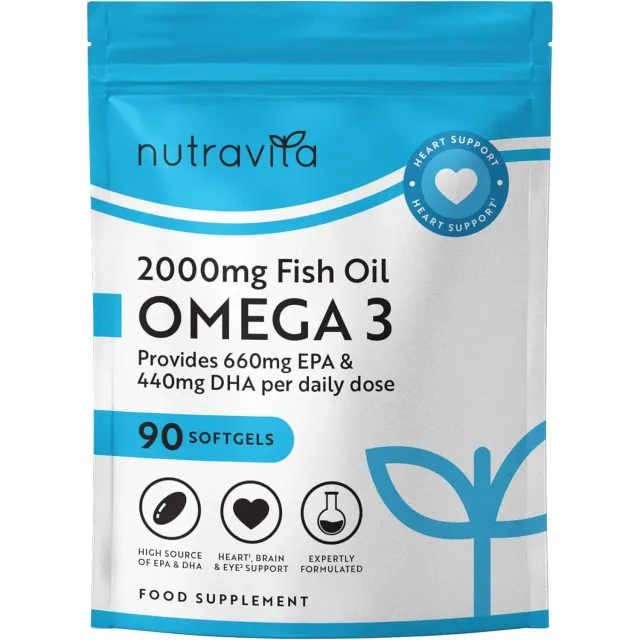 Nutravita Omega 3 2000mg capsule 90 softgel EPA DHA cuore