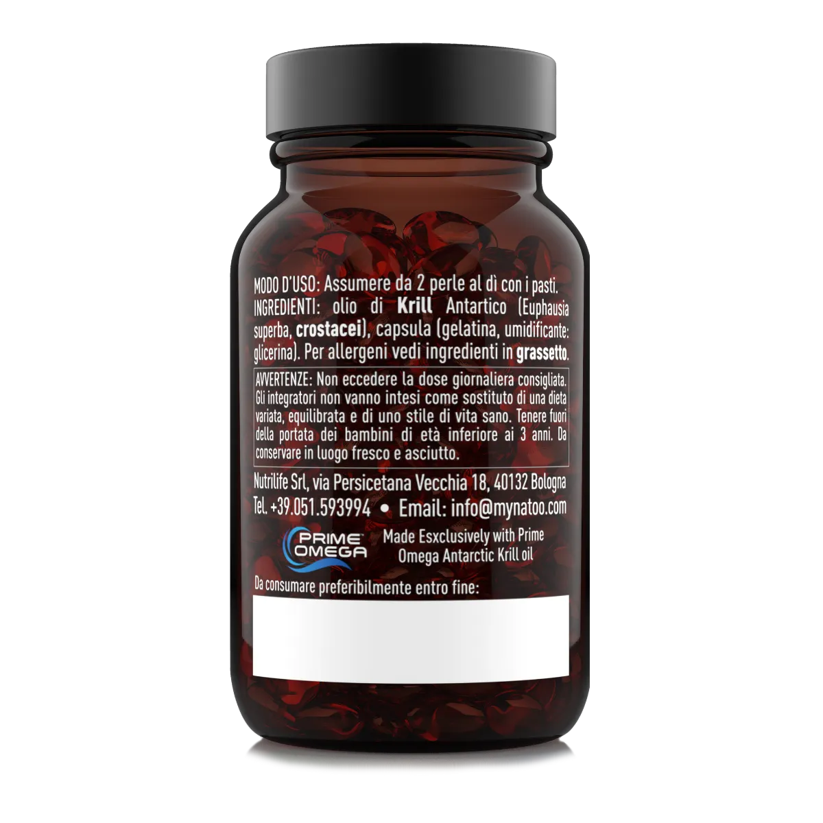 NATOO Krill Oil olio di krill 60 perle omega 3 fosfolipidi