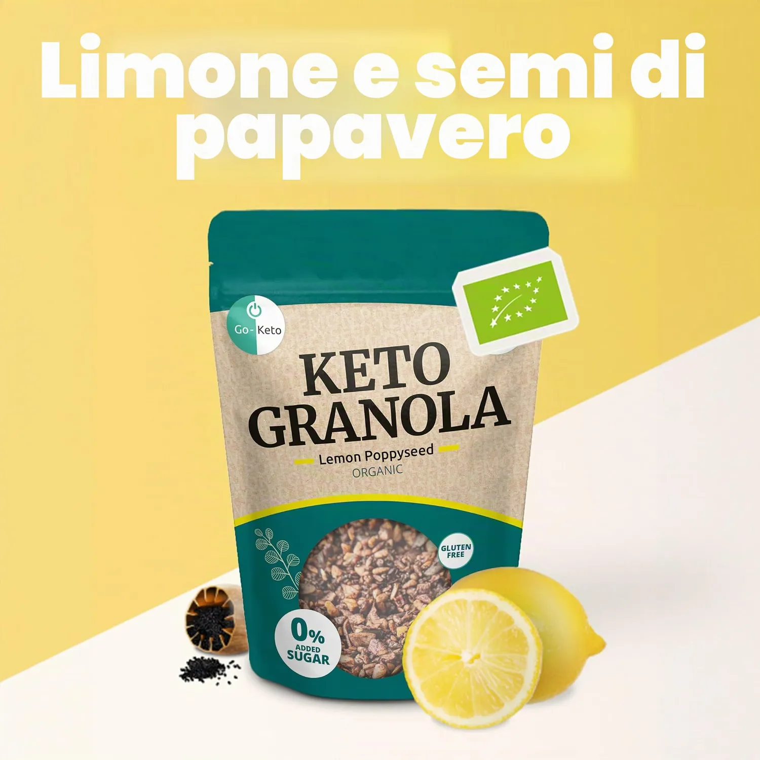 Go-Keto Bio Keto Granola Lemon granola 6x290g senza zucchero