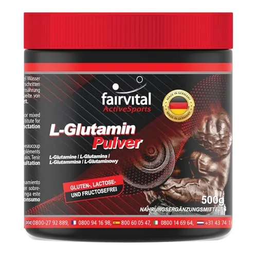 Fairvital L-Glutammina Polvere 500 g Vegana Alto Dosaggio