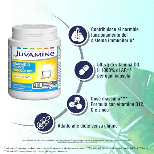 Juvamine Vitamina D3 2000 UI capsule 180 capsule immunita