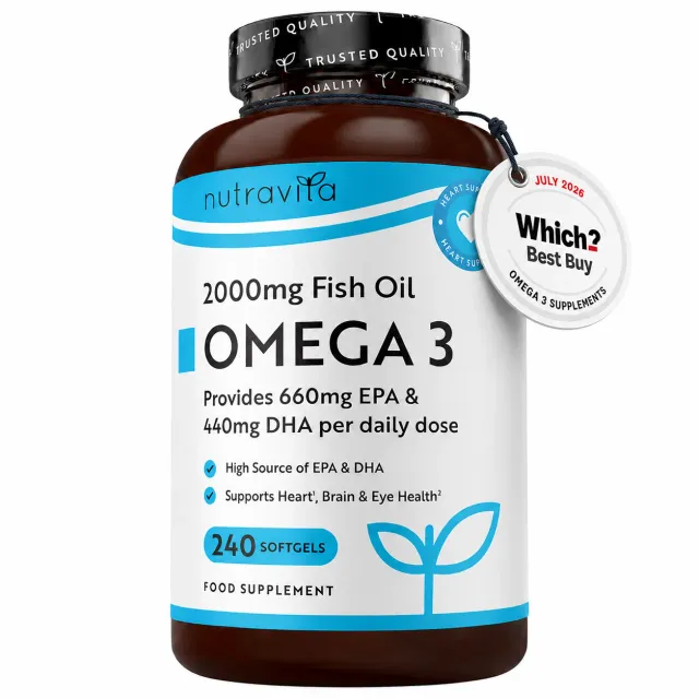 Nutravita Omega 3 2000mg olio di pesce 240 capsule cuore