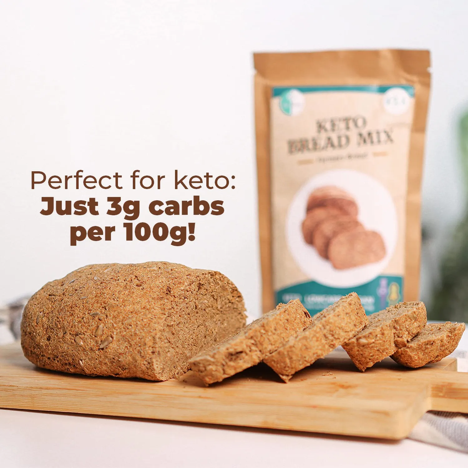 Go-Keto Farmers Bread miscela pane keto 3x270g senza glutine