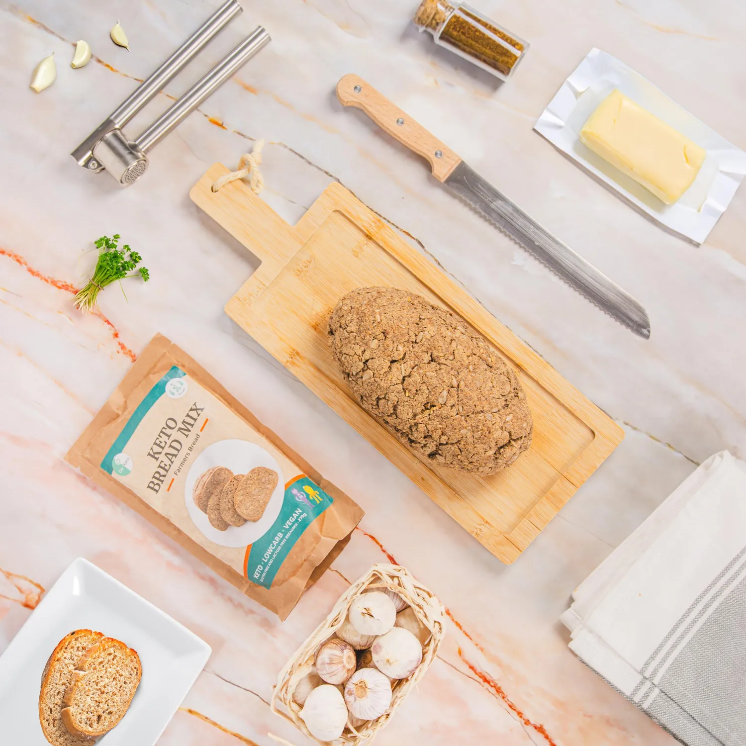 Go-Keto Farmers Bread miscela pane keto 3x270g senza glutine